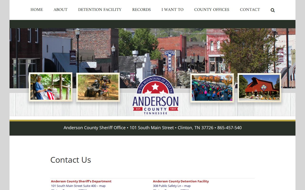Anderson County Sheriff contact and recent arrest links